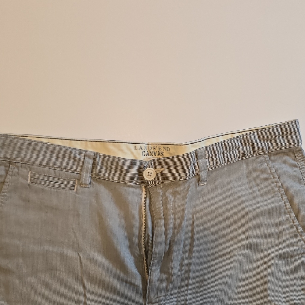 Lands' End Men's Striped Straight Fit Shorts, Size 34